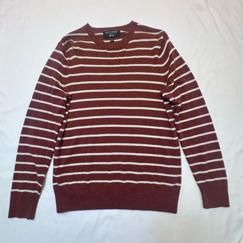 Banana Republic‎ Baruffa Men's Crewneck 100% Italian Merino Wool Sweater
